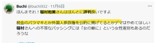 稲村和美が評判がいいという声